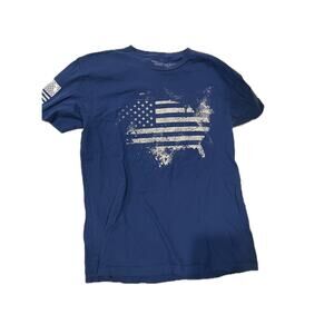 Grunt Style USA Flag Blue T-Shirt Mens Lar